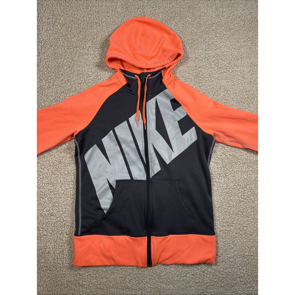 Nike Therma-Fit Full Zip Hoodie Jacket Women's Coral and Gray Pouch